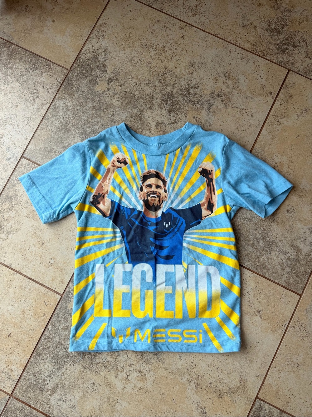 Messi Collection Boys Size 5 Lionel Messi Legend Graphic Soccer T-Shirt Blue